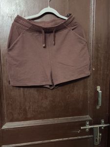 Cotton/Denim Cotton ShortsBrown Short Waist- 32'De