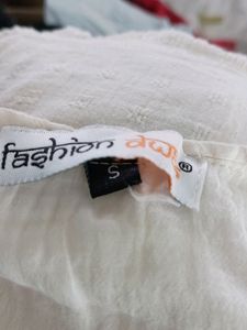 White Embroidered Casual Top (Women)