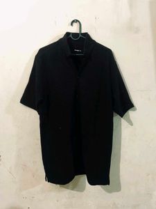 Classic Black Short Sleeve Button-Up Shirt