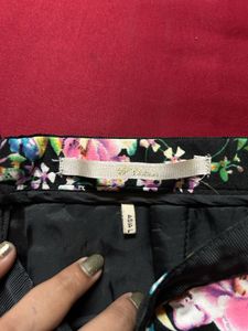 Floral Black High-Waisted Shorts