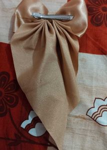 Elegant Satin Bow Hair Clip with Pearl Accent