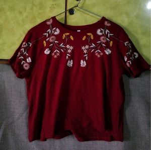 Maroon Crop Top