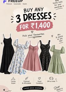 Chic Summer Dresses - Buy any 3  for ₹1400 fix pri