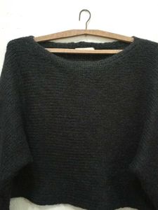 Black Knit Cropped Sweater