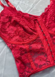 Red Lace Bralette Top