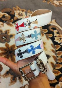 chrome hearts White Belt with Cross Embellishments