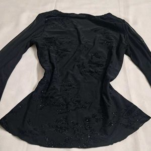 Y2k Vintage Gothic Sparkly Dark Romance Black Top