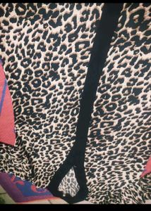 Chic Leopard Print Button-Up umbrella/ abaya dress