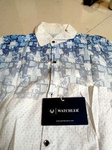 WATCHLER White Printed Casual Shirt