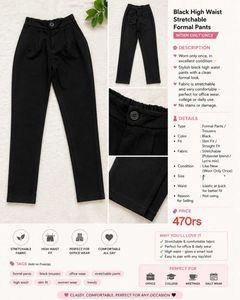 black stretchable formal pants (slim fit)