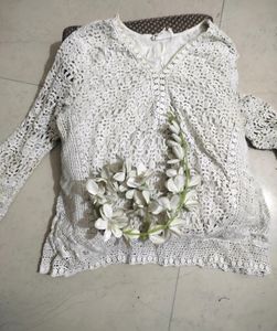 White Embroided Top