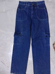 Stylish Blue Denim Cargo Pants