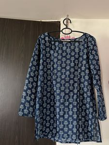 back dori blue  Short Kurti
