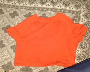 orange Cropped T-Shirt