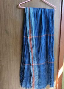 unisex blue patterned scarf/stole