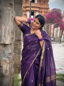 Elegant Purple Silk Saree