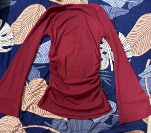 Stylish Ruched Long Sleeve Top