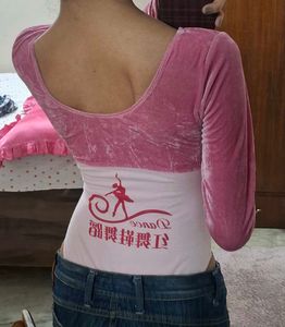 Pink Velvet Bow Detail Long Sleeve Top