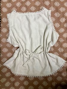 Sleeveless Lace Trim Top
