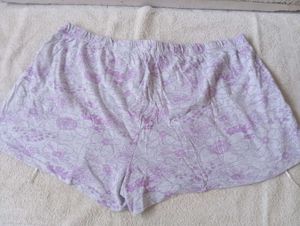 Purple Pajama Set with Printed Shorts
