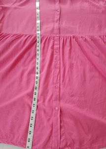 Pretty Pink Button-Up Babydoll tunic top