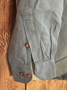 Men's Blue Long Sleeve Button-Up Shirt