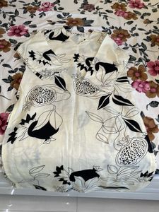 Cream Palazzos with Pomegranate Print