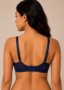 Elegant Navy Lace Underwired Bra