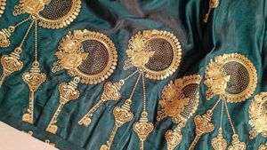Elegant Teal Embroidered Skirt