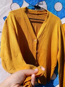 Mustard Cardigan Sweater