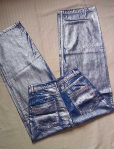 Y2K Denim Metallic Jeans