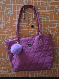 Stylish Purple Quilted Tote Bag