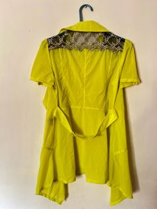 Neon Yellow Ruffle Shrug