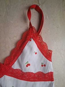 XXS h&amp;m cherry print cami top