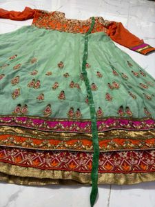 Embellished Orange &amp; Teal gown
