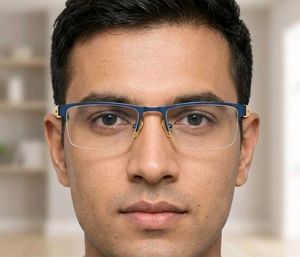 Stylish Half Rim Eyeglasses - Modern Design