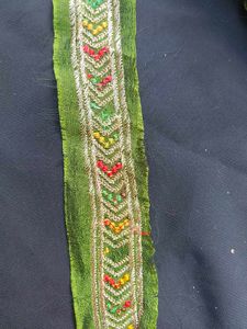 Embroidered Green Border Trim