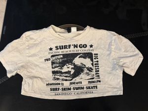 Vintage Surf Contest Graphic Crop T-Shirt