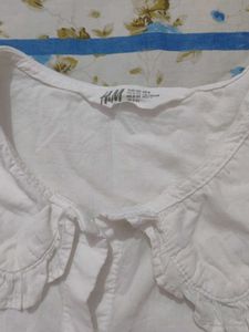 White Ruffle Collar Long Sleeve