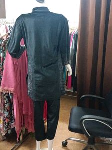 Party Wear Elegant Black Velvet Kurta Set