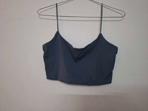 Stylish Dark greyish Blue Crop Top