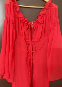 Red Flowy Dress