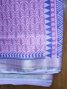 Elegant Pink &amp; Blue Saree