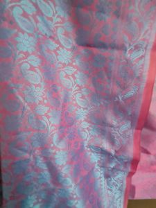 Vibrant Purple &amp; Pink Banarsi Silk Stole