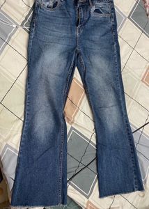 Flared Blue Denim Jeans
