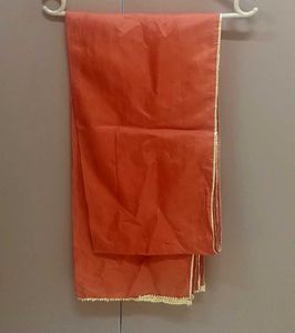 Beautiful saffron silk dupatta