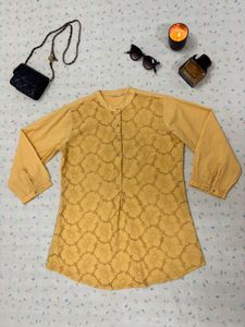 Yellow Embroidered Kurta