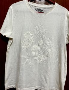offwhite beads Embroidered Shell T-Shirt