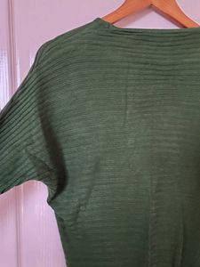 Green Butterfly Embellished Sweater