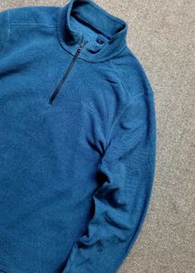 Men's Blue Decathlon Fleece Quarter Zip Pullover